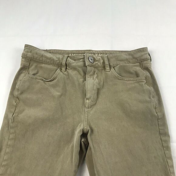 American Eagle Super Super Stretch X4 Womens Tan Hi-Rise Pants Jeggings Sz 4 Reg - Picture 5 of 12